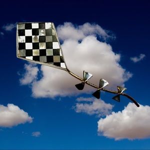 Sterling Great Falls Metal Works Inlay Kite Pin